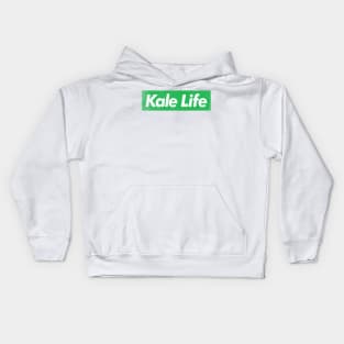 Kale Life / Vegan - Plant Based - Typography Design Kids Hoodie